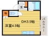 グリ－ンヒルシャト－ 1DKの間取り