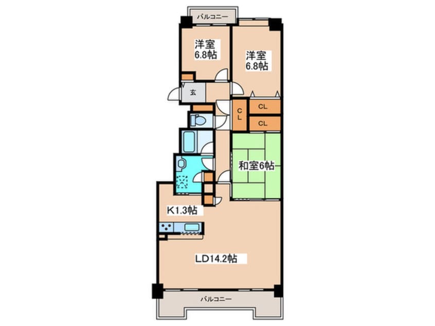 間取図 ラ・ポール南麻生（1005）