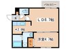 デューレン 1LDKの間取り