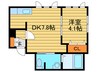 マリンパレス月寒壱番館 1DKの間取り