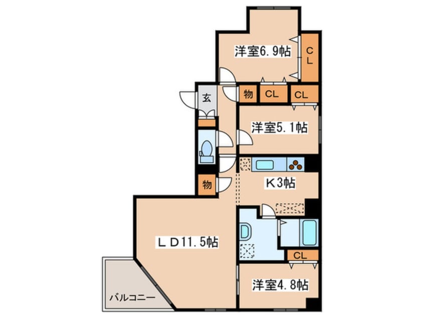 間取図 Partire南円山