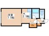 ジュオ山鼻 1Kの間取り