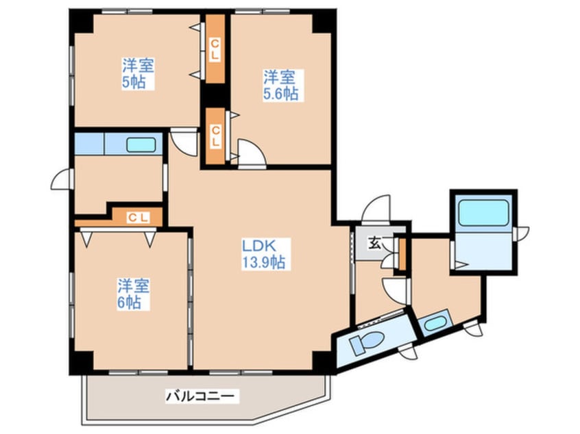 間取図 サンライン豊平