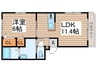 ラプラス北14条 1LDKの間取り