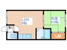 享ハイツ 1LDKの間取り