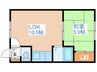 享ハイツ 1LDKの間取り