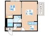 アパティア西町南 1LDKの間取り