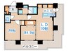 ﾌﾞﾗﾝｽﾞﾀﾜｰｱｲﾑ札幌大通公園(505) 2LDKの間取り