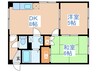 ドエルリッチ２ 2DKの間取り