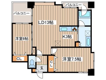 間取図 NOVA知事公館前