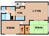 エバーハイム 2LDKの間取り