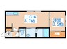 プリンセススクエア大通東 1LDKの間取り