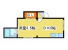 ロミ円山 1DKの間取り