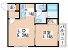 アジュール 1LDKの間取り