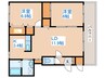 ライフ新発寒３・１ 2LDKの間取り