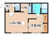 カトラン麻生 1LDKの間取り