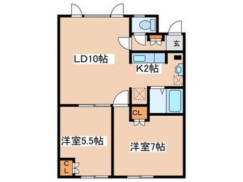 間取図 第３コ－ポ長谷川