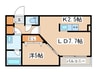 ﾌﾞﾗﾝｼｬｰﾙﾁｪﾚｽﾃ円山 1LDKの間取り