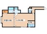 52EAMES 1LDKの間取り