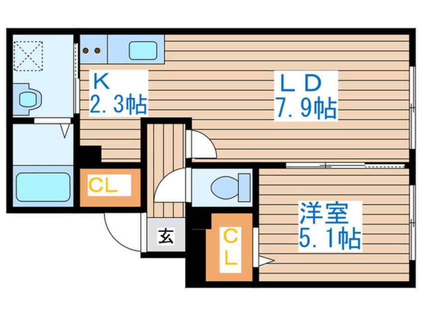 間取図 グランメ－ル２４－Ｄ