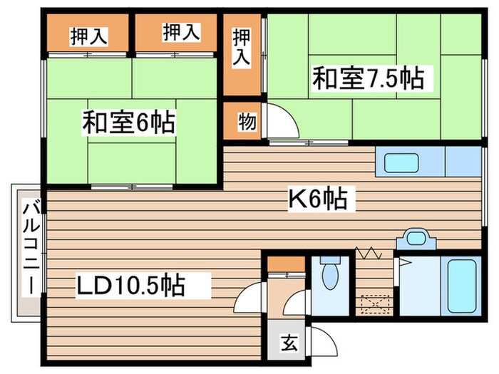 間取り図 第１サクママンション(北側)