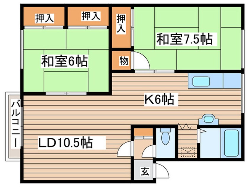 間取図 第１サクママンション(北側)