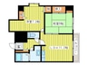 旭山シャトー桂和 2LDKの間取り