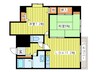 旭山シャトー桂和 2LDKの間取り