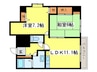 旭山シャトー桂和 2LDKの間取り