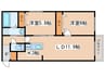 ルッカ伏見 2LDKの間取り