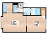 レモンハイツ篠路 1LDKの間取り