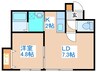 LEE　TOWN　E 1LDKの間取り