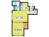 リベルティ医大前 1DKの間取り