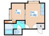 FLAT・J発寒南A棟 1DKの間取り