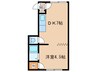 中神マンション 1DKの間取り
