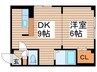 リベラルイン８１９ 1DKの間取り