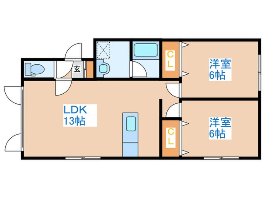 間取図 フリットコートニュー発寒