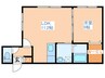 Elle Cube学園前 1LDKの間取り
