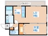 グランメゾン西町 1LDKの間取り
