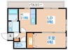 グランメゾン西町 1LDKの間取り