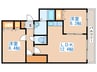 アメニティ発寒 2LDKの間取り