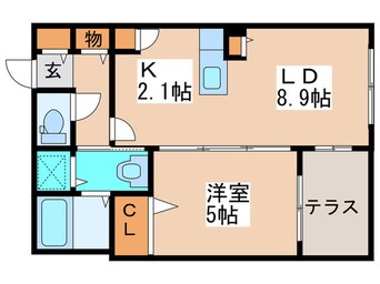 間取図 ﾌﾗﾝｾﾚｼﾞﾃﾞﾝｼｱｸﾞﾚｰｽ南麻生