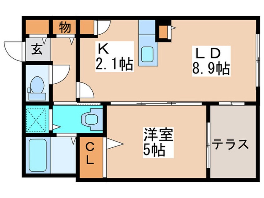 間取図 ﾌﾗﾝｾﾚｼﾞﾃﾞﾝｼｱｸﾞﾚｰｽ南麻生