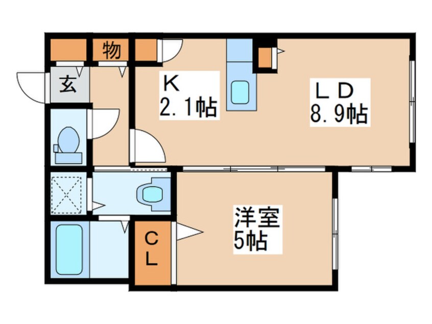 間取図 ﾌﾗﾝｾﾚｼﾞﾃﾞﾝｼｱｸﾞﾚｰｽ南麻生