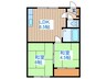 桑の実マンション 2LDKの間取り