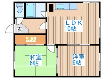 間取図 グリ－ンコ－ポＤ