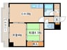 デポ中の島 2DKの間取り