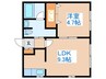 プランドール西町 1LDKの間取り
