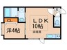 アークコート北大西Ⅲ 1LDKの間取り