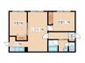 パルコ白石 2LDKの間取り